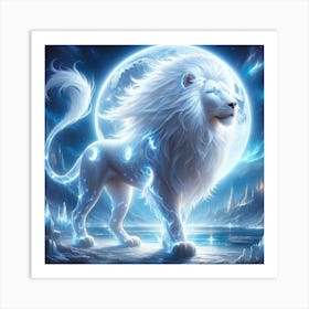 Lion In The Moonlight Art Print