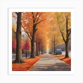 Autumn Street 5 Art Print