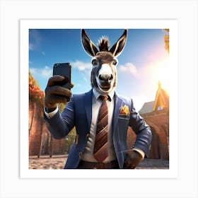 Donkey taking a picture of himself Art Print