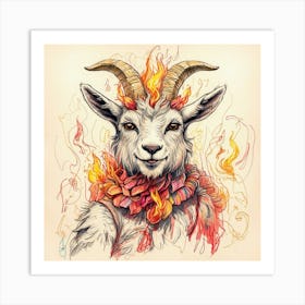 Goat Of Fire 2 Art Print