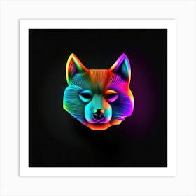 Neon Wolf 7 Art Print