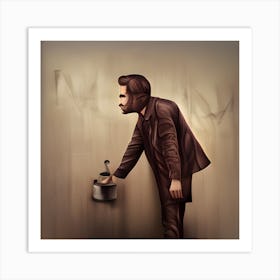 Man With A Bucket Art Print