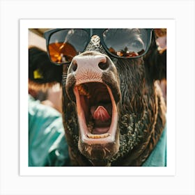 Bull With Sunglasses Art Print