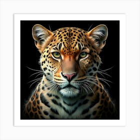 Close Up Portrait Of Leopard Art Print