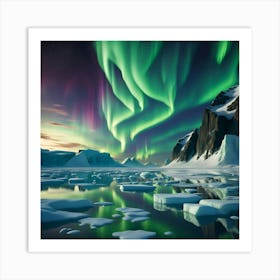 Northern Lights Aurora Aurora Borealis Sky Light Night Art Print