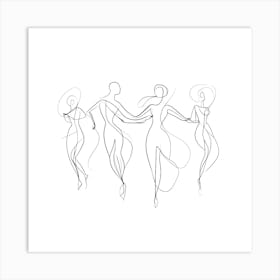 Dancers Line Art Art Print