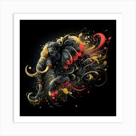 Abstract Elephant Painting Art Print