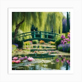 Vintage Blooms Claude Monet Garden In Full Splendor (6) Art Print