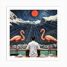 Flamingos 4 Art Print