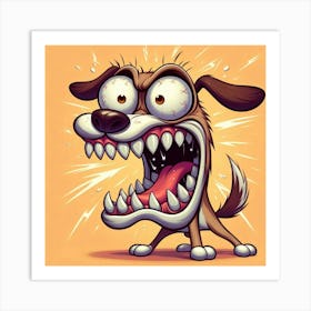 Cartoon Dog With Teeth Art Print