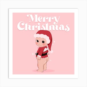 Santa Baby - Cute Kawaii Christmas Art Print