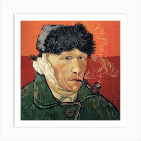 Portrait Of A Man Smoking A Pipe Art Print