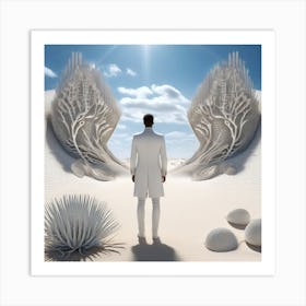 Man Standing In The Desert 32 Art Print