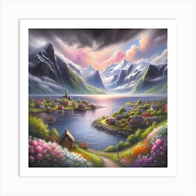 Fjords And Mountains Art Print