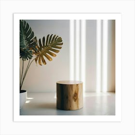 Tree Stump On A Table 1 Art Print