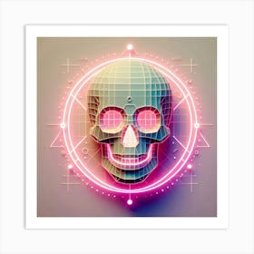 Neon Skull Art Print