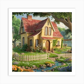 Cottage In The Countryside Art Print
