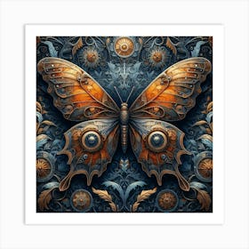Highly Detailed Steampunk Butterfly Art Print