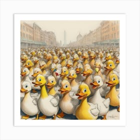 Ducks In The Street Art Print