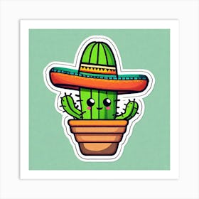 Cactus In Pot 1 Art Print