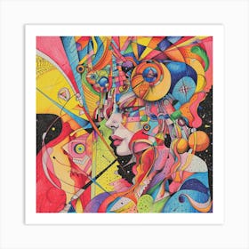 Psychedelic Woman 3 Art Print