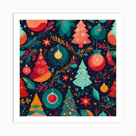 Christmas Seamless Pattern 9 Art Print