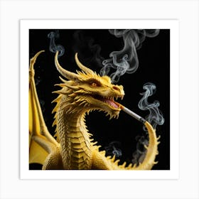 Dragon Smoking A Cigarette Art Print