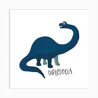 Diplodocus Square Art Print