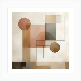 Geometric Zen: A Simple and Elegant Wall Art in Abstract Style Art Print