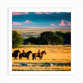 Horses In The Grass 1 Art Print