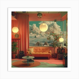 Psychedelic Living Room Art Print