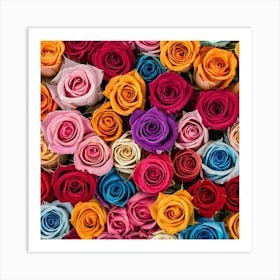 Colorful Roses Background 20 Art Print