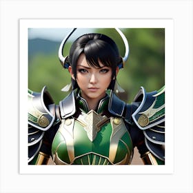 Young Woman In Armor Art Print