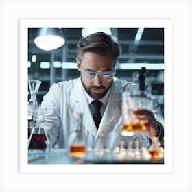 Scientist In Laboratory Art Print