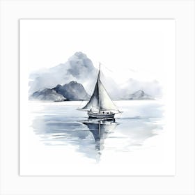 Sailing Boat In Gentle Waters Art Print