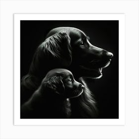 Portrait Of A Golden Retriever Art Print