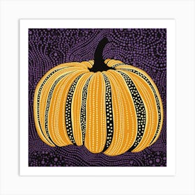 Yayoi Kusama Inspired Pumpkin Purple And Yellow 3 Art Print