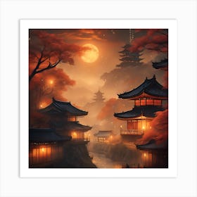 Japanese Village Art Print