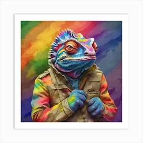 Rainbow Lizard 3 Art Print