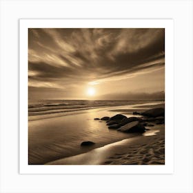 Sunset At The Beach 398 Art Print