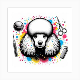 English groomed Poodle 5 Art Print