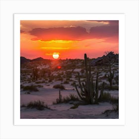 sunset in the mountains Art Print