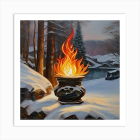 Fire In The Woods 2 Art Print