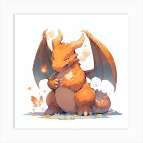 Cute Dragon, Charizard illustration Art Print