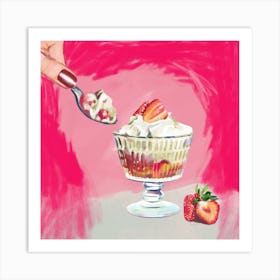 Trifle With Strawberries Art Print