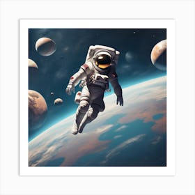 Astronaut In Space 4 Art Print