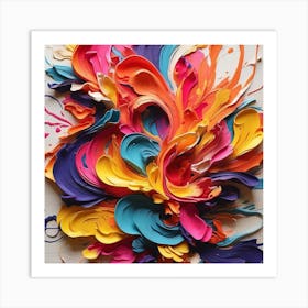 Colorful Splashes Of Paint Art Print