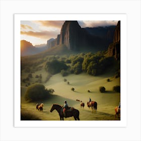 Horses In The Mountains 1 Art Print