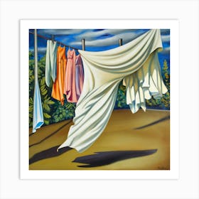 Clothesline Laundry 2 Art Print