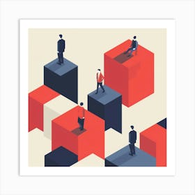 Illustration Of Businesspeople Art Print